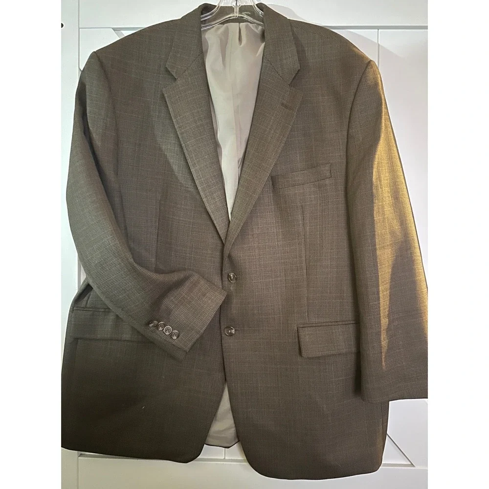 Lauren Ralph Lauren Men's‎ Wool Blazer Jacket Brown Plaid Size 40R